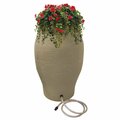 Rescue Stoneware Urn Rain Barrel, Includes Planter, Rain Water Diverter, Outlet Hose, 60 Gallons, Sand 2263-1